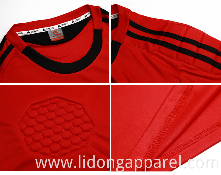 Wholesale 100% Polyester Custom blank long sleeve goalkeeper soccer jersey